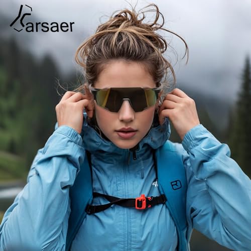 Karsaer Cycling Sport Sunglasses Mens UV400 Non-fogging Lens Goggles for Bicycle Fishing Baseball Running Cycling Golf E1386 - Image 2