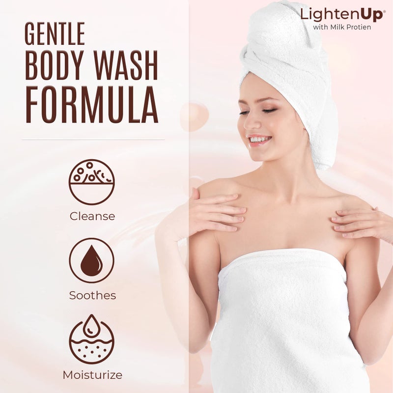 LIGHTENUP Lighten-Up LightenUp Lactic Acid Body Wash - 33.8 Fl oz / 1000 ml - Exfoliating Shower Gel, with Shea Butter and Coconut Oil, For All Skin Types - Image 4