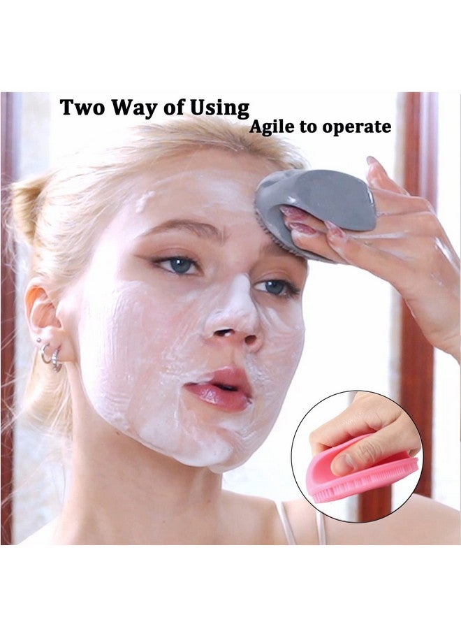 REVEX Silicone Face Scrubbersoft Silicone Facial Cleansing Brush Wash Sponge Massage Pore Blackhead Removing Exfoliating Scrub For Sensitive Greasy Dry And All Kinds Of Skin (White+Gray) - Image 5