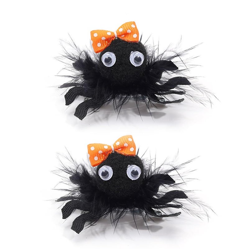 Halloween Spider Hair Clips Girls Cute Cheer Barrettes Alligator Hairpins Kids Costume Party Favor Supply Gothic Outfit Decor Accessories Dead Day Gift Black 2 inch