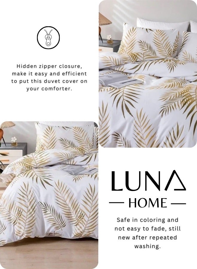 لونا هوم طقم غطاء لحاف مكون من 6 قطع، مقاس كينج، تصميم أوراق استوائية - Image 5