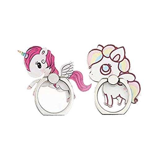 JCSMARTEC 4Pcs Phone Ring Holder Stand, Cute Unicorn Sea Shell Conch 360 Rotation Finger Ring Grip Kickstand Mount for Cellphones (Unicorn Ring) - Image 3