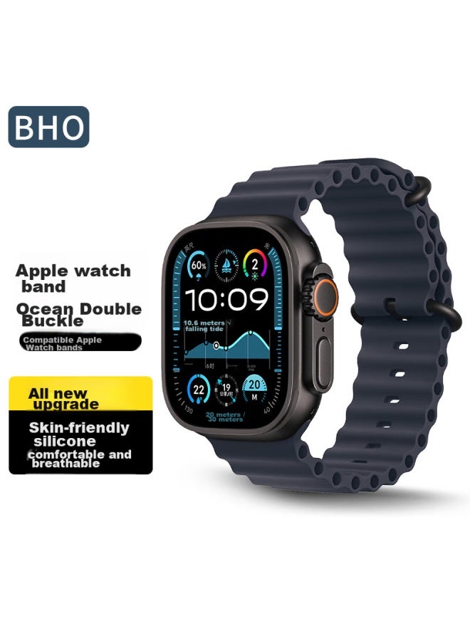 Bho مناسب لأربطة Apple Watch، Apple Watch S10/S9/Ultra2 Ocean Band، Iwatch S8/7/6/5/4/SE سوار ساعة سيليكون - Image 1