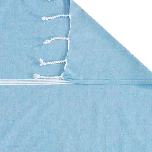 Värde Handmade Double Bedsheet 210 TC | Without Pillow Cover | Handloom Cotton Bedsheets for Double Bed | Double Bedsheet for Summer (Size 90X100 Inches, 7.5 x 8.3 Feet (Smalt Blue, Double Bed) - Image 5