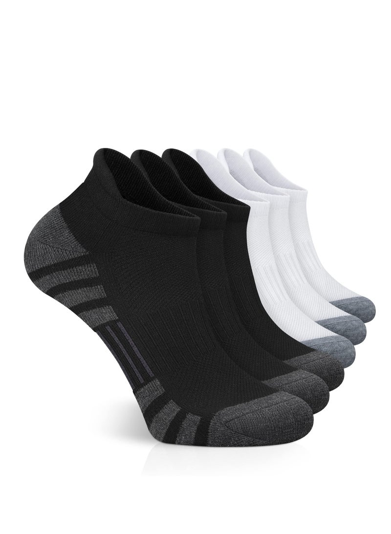 Excefore جوارب رياضية للجري بطول الكاحل، مبطنة وجيدة التهوية، منخفضة القطع، للرجال والنساء (6 أزواج) - Image 1