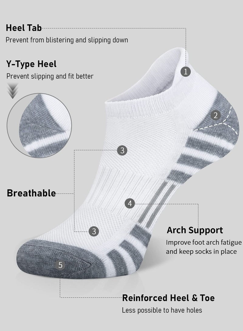 Excefore جوارب رياضية للجري بطول الكاحل، مبطنة وجيدة التهوية، منخفضة القطع، للرجال والنساء (6 أزواج) - Image 3
