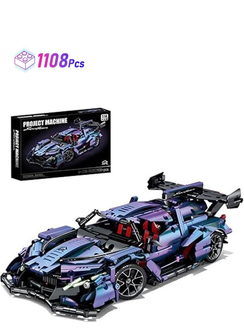 General Racing Building Blocks, 1108PCS1:14 Apollo Tech Sports Car Building Blocks, Technology Car Building Blocks Toy Model for Adults, Teenagers and Children  - Image 1