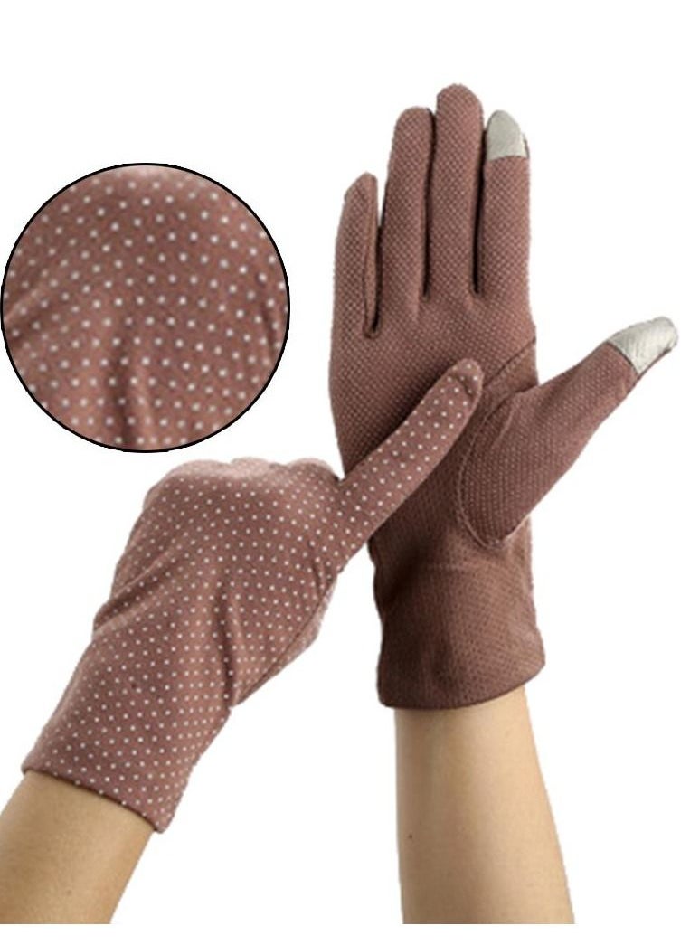 SFMW Pair Women Sun Protective UV Protection Summer Sunblock Touchscreen Gloves for Driving Riding 