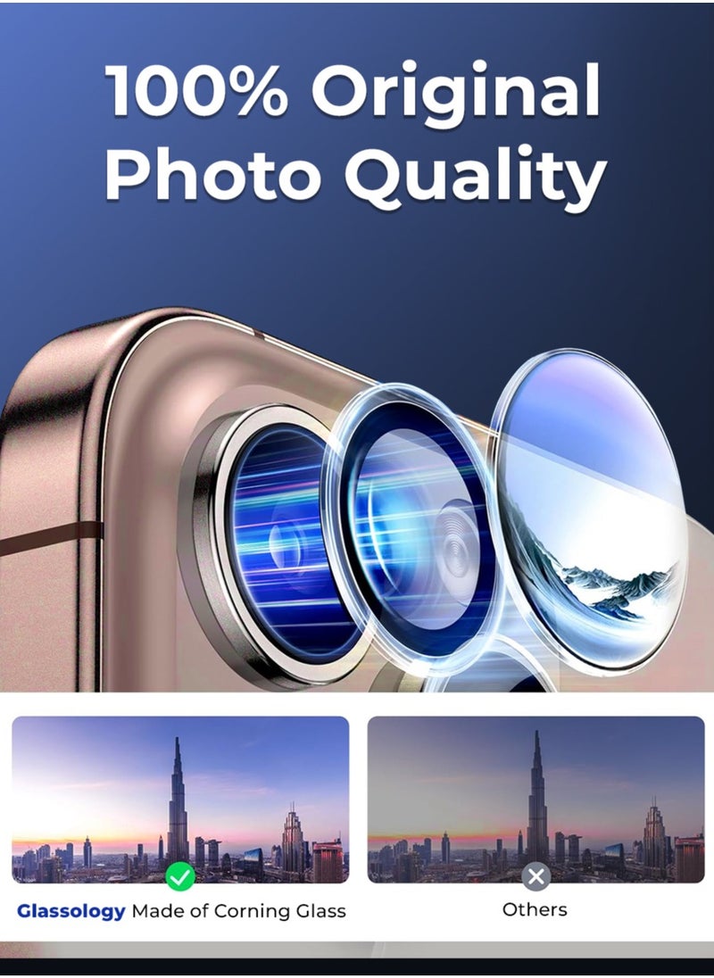 glassology - iPhone 16 Pro Max Lens Guard Scratch Resistant Anti-Fingerprint Camera Protection (Grey) - Image 1