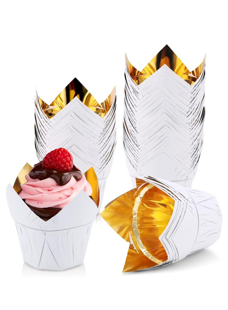 50 Pack Aluminum Foil Baking Cups 35 Ounce Disposable Ramekins for Desserts Muffins and Parties - Image 1