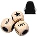 KFHENSOMR 3Pcs Left Right Center Game Dice 12 Inch Fun Left Right Roll Dice Game Set Lotus Wood Dices with Drawstring Bag Wooden Dices Accessorie Easy to Store and Carry Around for Travel - Image 2