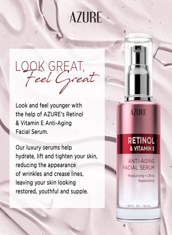 Azure Cosmetics Retinol Serum For Face - Dermatologist Tested, Anti Aging for Dark Spots & Skin Smoothing - Vitamin E for Replenishing & Skin Renewal - Vegan, Clean Beauty, Korean Skin Care - 1.69 oz - Image 3