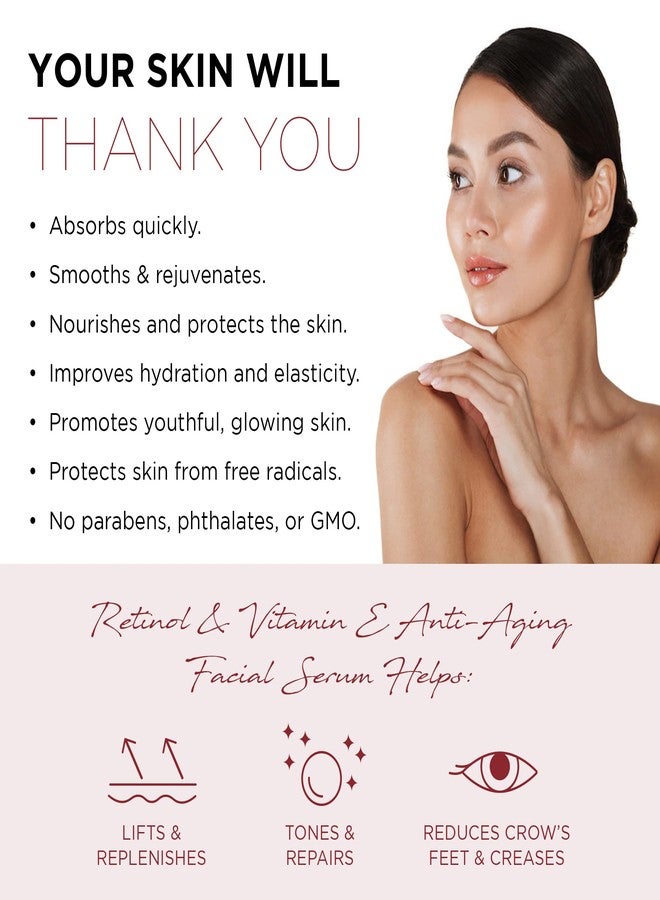 Azure Cosmetics Retinol Serum For Face - Dermatologist Tested, Anti Aging for Dark Spots & Skin Smoothing - Vitamin E for Replenishing & Skin Renewal - Vegan, Clean Beauty, Korean Skin Care - 1.69 oz - Image 4