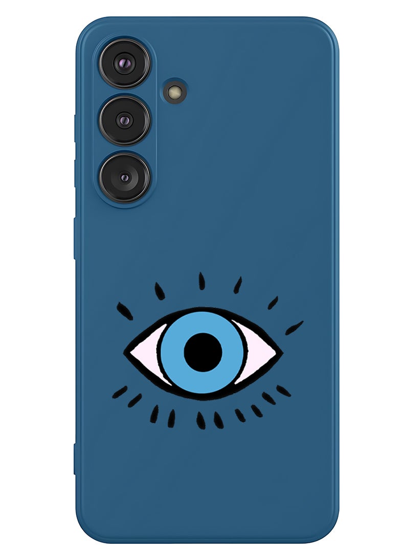 Theodor Protective Slim Fit Case Liquid Silicone Cover with Full Body Protection Anti-Scratch Shockproof Case For Samsung Galaxy S25 (Blue) - Eye - Image 1