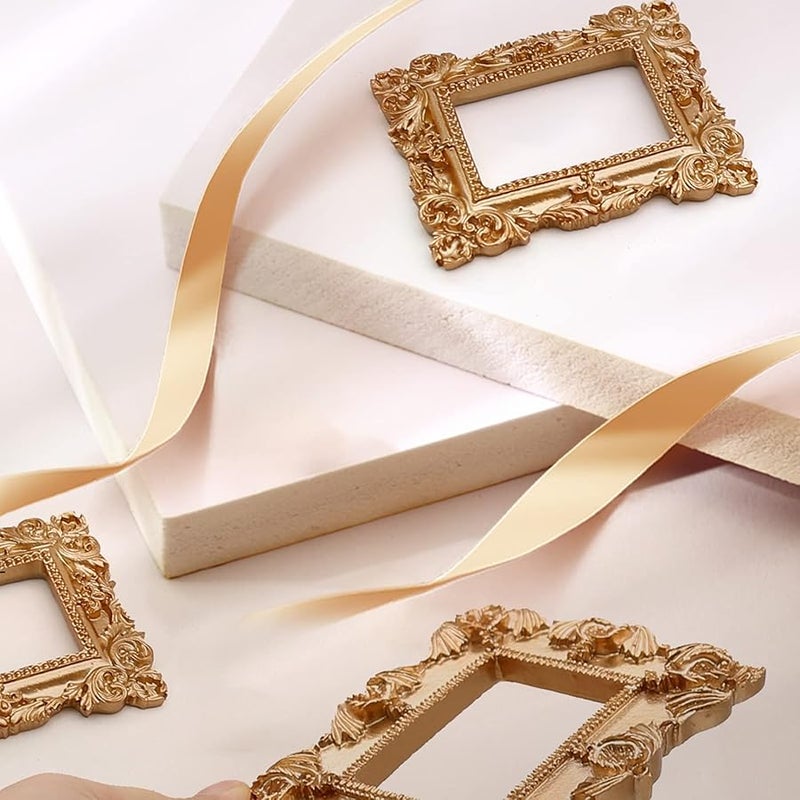 UOIENRT 5PCS Vintage Resin Picture Frame, Oval Rectangle Wall Hanging Antique Photo for Jewelry Display Holiday Party  Hotel Decor - Image 2