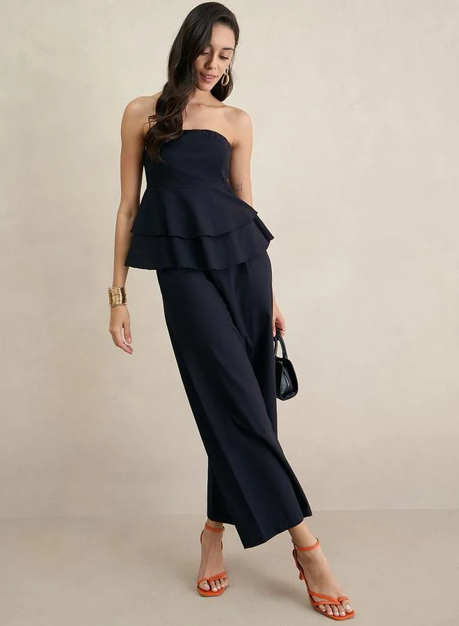 Femmella  Black Sleeveless Layered Top for Women | Best Price UAE