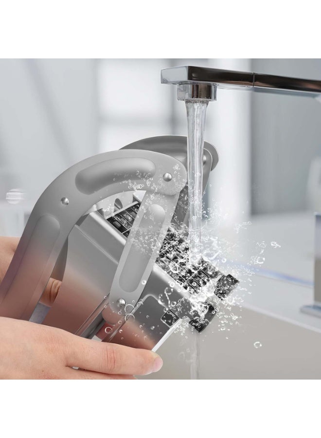 بيوينتي قطاعة البطاطس المصنوعة من الفولاذ المقاوم للصدأ - قطاعة خضروات للاستخدام المنزلي مع قاعدة شفط - قطاعة قوية للبطاطس والجزر والخيار - مثالية لتقطيع البصل والاستخدام في المطبخ - Image 5