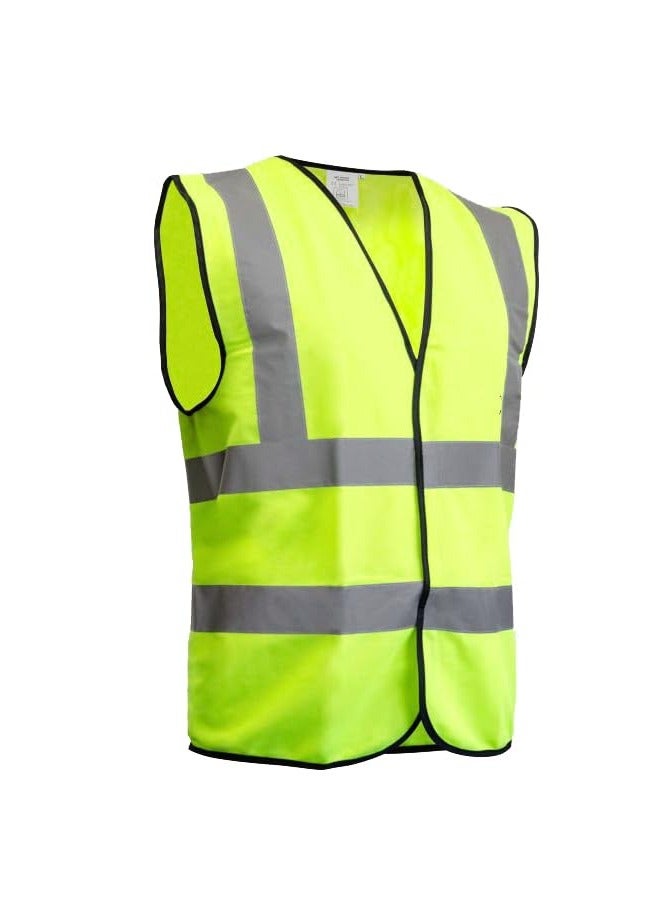 VINSTAR Reflective Safety Vest, High Visibility Breathable Day Night Warning Safety Jacket -100% Polyester Fluorescent Fabric With Piping and 360° Protection!, Velcro Closure (1, XL)  - Image 1