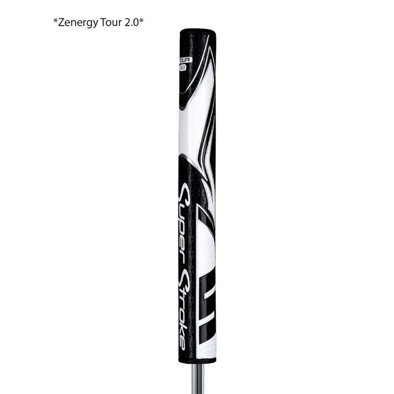 Super Stroke SuperStroke Zenergy Tour 3.0 Golf Putter Grip with No Taper Enhanced SPYNE Technology, New Multi-Zone Texturing and Tech-Port, Black/White - Image 2