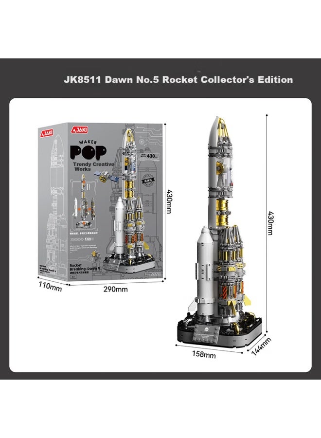 Jaki Building Blocks Dawn No.5 Rocket Model Children's Toy Ages 6-12 Boys Birthday Gift [collector's Edition] - Image 5