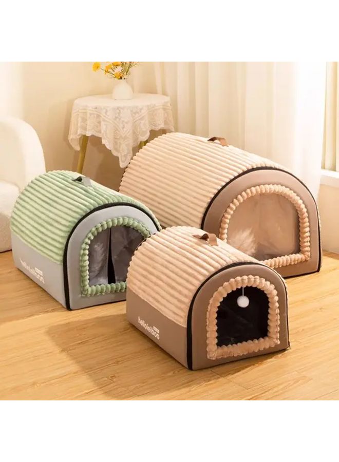 Coffee Color Cat House Removable Washable Winter Warm Pet Shelter - Image 2