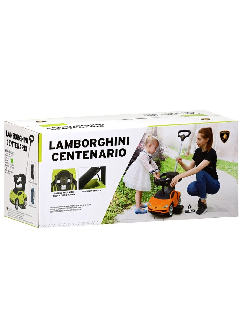 LAMBORGHINI - Lamborghini Centenario Handle Pusher Rideon Car - Green - Image 1
