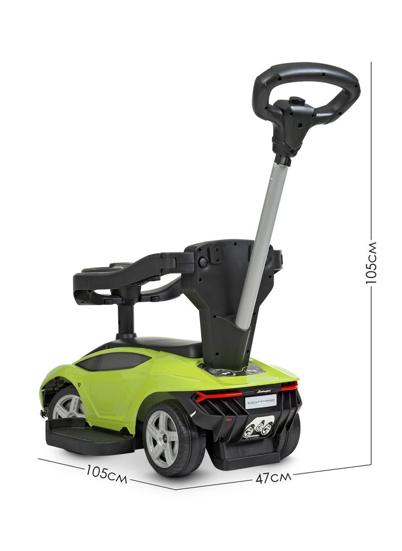 LAMBORGHINI - Lamborghini Centenario Handle Pusher Rideon Car - Green - Image 1