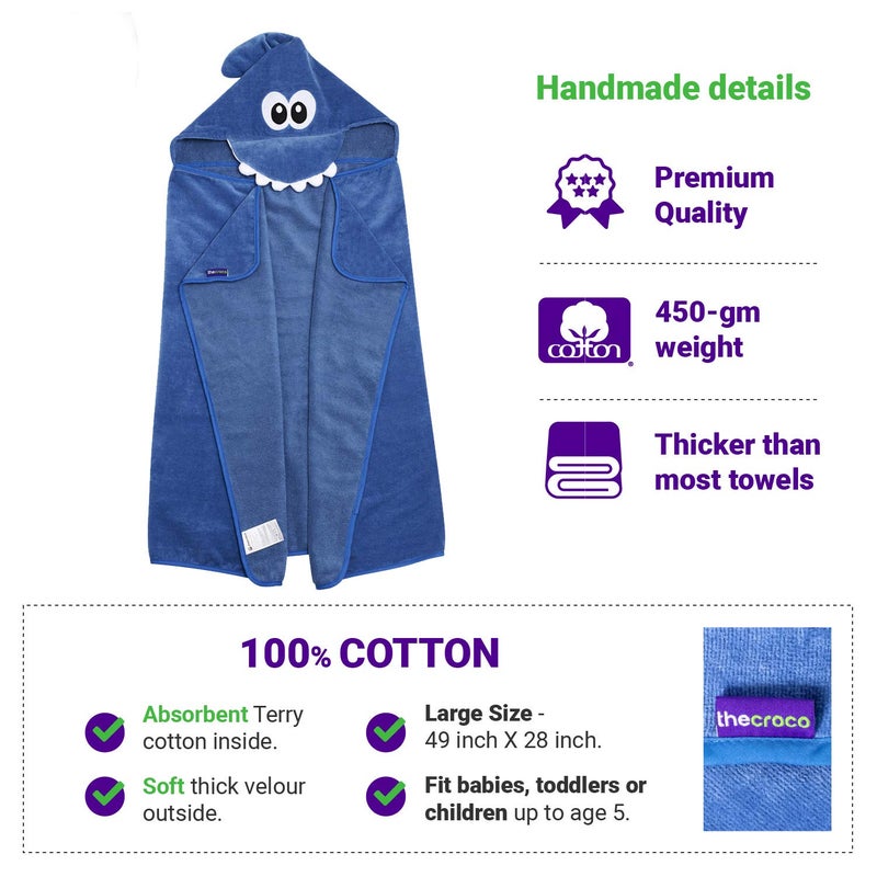 ذا كروكو منشفة قطنية فاخرة بغطاء للرأس - Image 4