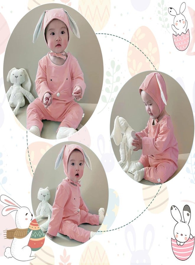 Fairy Baby Newborn Baby Easter Outfits Pink Bunny Romper Boys Girls Onesie Bodysuit Jumpsuit Rabbit Hat Clothes Set 6-12M - Image 5