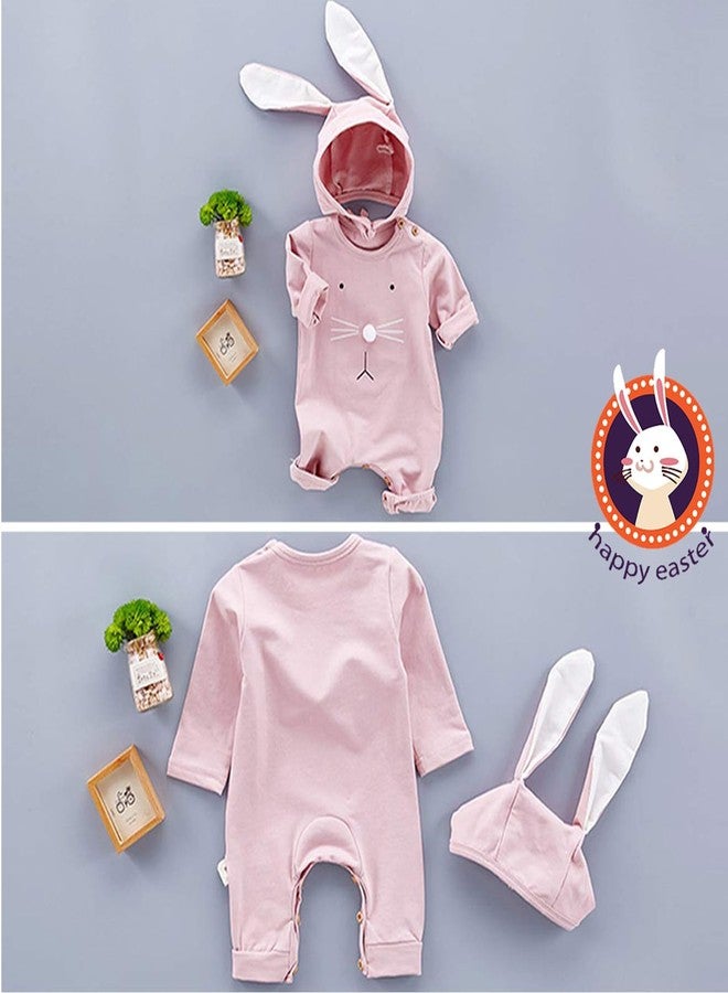 Fairy Baby Newborn Baby Easter Outfits Pink Bunny Romper Boys Girls Onesie Bodysuit Jumpsuit Rabbit Hat Clothes Set 6-12M - Image 4
