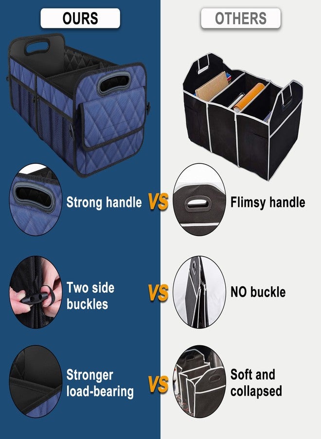 Deosk Car Trunk Organzier for suv,Car Organziers and Storage with 6 Big Pocket,Car Accessories for Women/Men 50L Waterproof Polyester Trunk Organzier for Car/SUV/Minivan/Truck(Medium, Dark Blue) - Image 2