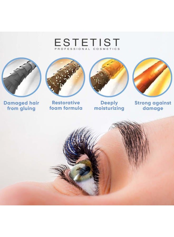 Estetist Eyelash Extension Shampoo & Brush - Gentle Aftercare Foaming Lash Cleanser Kit & Makeup Remover - For Home & Salon Use - Image 3