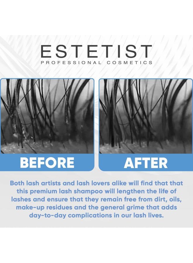 Estetist Eyelash Extension Shampoo & Brush - Gentle Aftercare Foaming Lash Cleanser Kit & Makeup Remover - For Home & Salon Use - Image 4