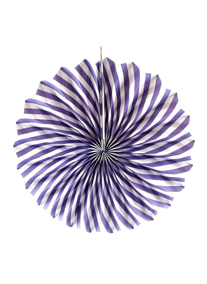 LA FIESTA Purple Paper Fan decorations for Birthday - 6 Pc  - Image 4