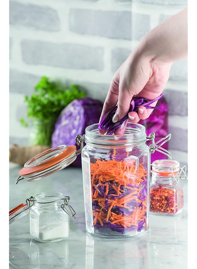 Kilner Glassware Facetted Clip Top Jar, Airtight Seal For Pickling, Preserving, And Storing, 33 1/2 Fluid Ounces - Image 4