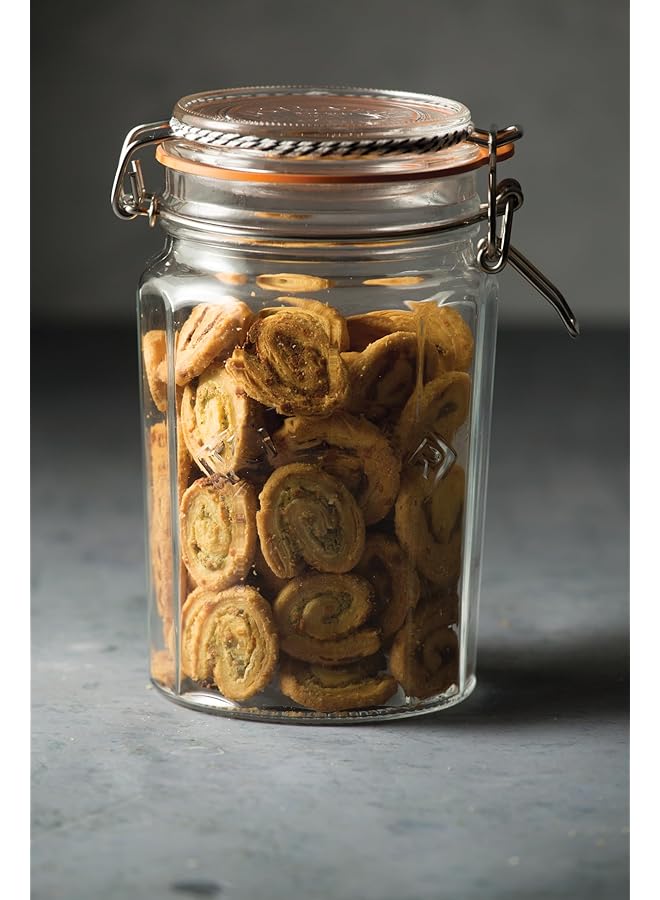 Kilner Glassware Facetted Clip Top Jar, Airtight Seal For Pickling, Preserving, And Storing, 33 1/2 Fluid Ounces - Image 2