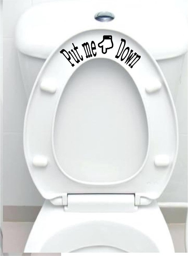 Epic Designs Bathroom Toilet seat Cover Sticker Decal - Put me Down Plus Good Job thumbsup Set - Funny Fun Home Decor - Image 1