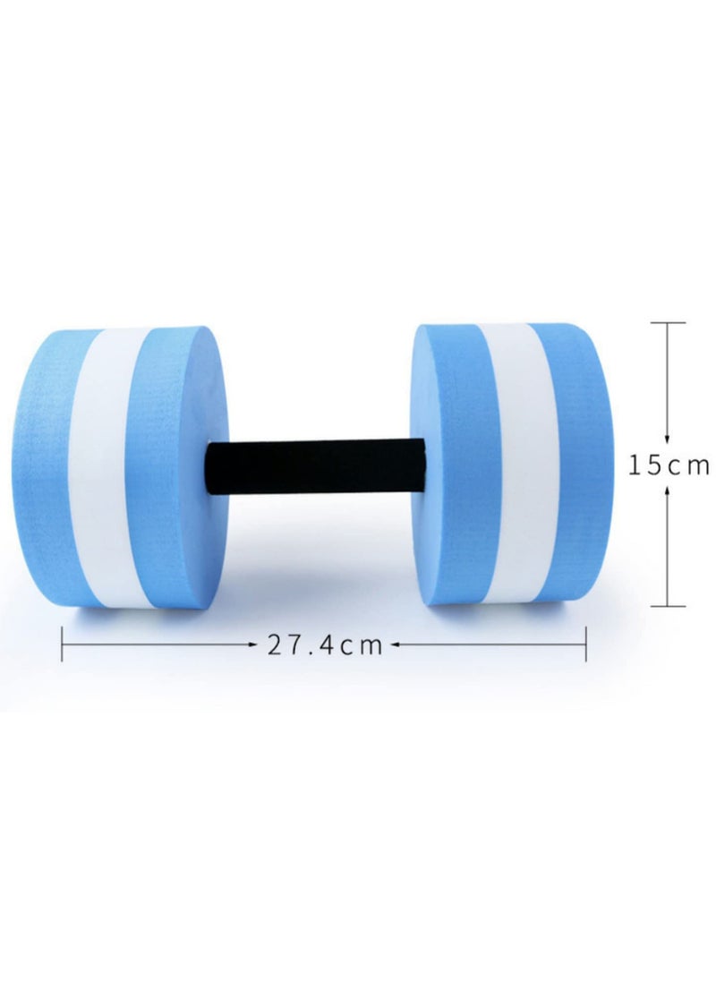 Generic 2Pcs Water Aerobics Dumbbells EVA Floating Pool Dumbbells for Aqua Fitness, Swimming, Yoga Exercise Lightweight, Durable, Stylish Blue Aquatic Barbell Set  - Image 2