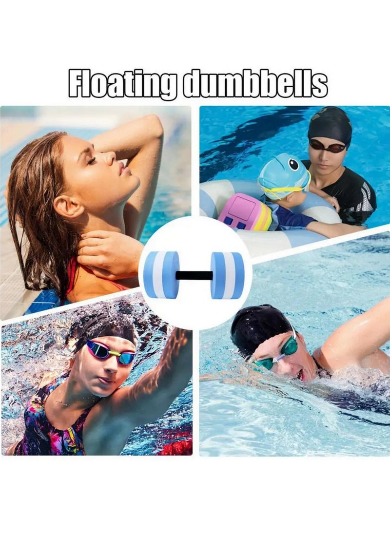 Generic 2Pcs Water Aerobics Dumbbells EVA Floating Pool Dumbbells for Aqua Fitness, Swimming, Yoga Exercise Lightweight, Durable, Stylish Blue Aquatic Barbell Set  - Image 4