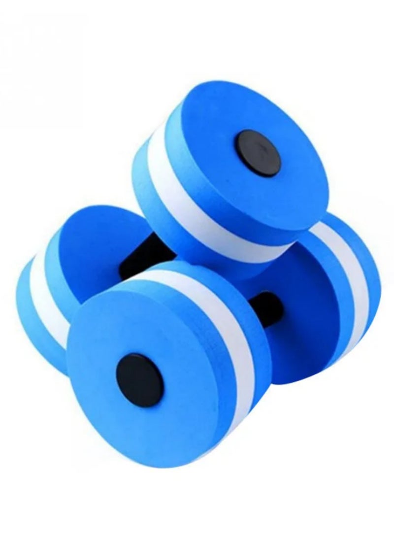 Generic 2Pcs Water Aerobics Dumbbells EVA Floating Pool Dumbbells for Aqua Fitness, Swimming, Yoga Exercise Lightweight, Durable, Stylish Blue Aquatic Barbell Set  - Image 1