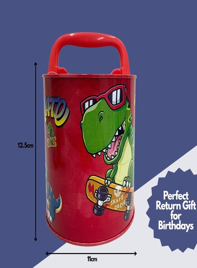 Right Coin Metal Money Bank for Kids | Durable Piggy Bank with Lock & Key | Reusable Savings Box Gift for Boys & Girls (Skato Rex Design) - Image 3