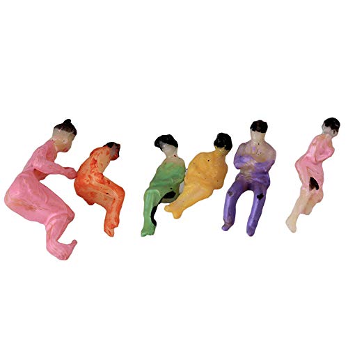 BQLZR Muticolor N Scale 1:150 Painted Model Train Seated People Passengers Figures Pack of 100 - Image 3
