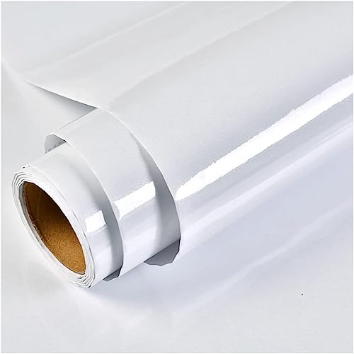 SIA VENDORS Self Adhesive Wallpaper Glossy Marble Peel and Stick Removable Vinyl Contact Paper for Countertop Cabinet Furniture Refurbishment Kitchen,Wardrobe (12 X 48 Inch, Shiny White) - Image 1