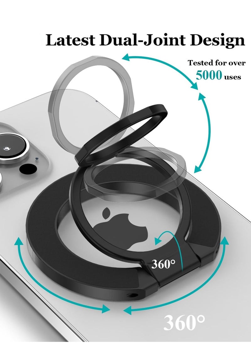 تشابي لاين  قبضة الهاتف المغناطيسية CHAPPELINE ST32 لخاصية MagSafe، حامل هاتف دائري مغناطيسي مزدوج الجوانب مع إمكانية ضبط قبضة الأصابع للهاتف، متوافق مع ملحقات MagSafe - أسود - Image 5