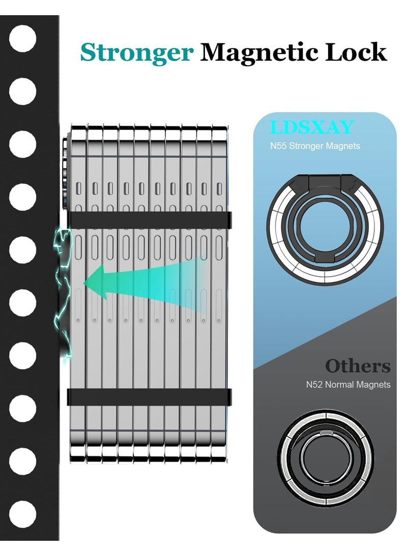 تشابي لاين  قبضة الهاتف المغناطيسية CHAPPELINE ST32 لخاصية MagSafe، حامل هاتف دائري مغناطيسي مزدوج الجوانب مع إمكانية ضبط قبضة الأصابع للهاتف، متوافق مع ملحقات MagSafe - أسود - Image 3