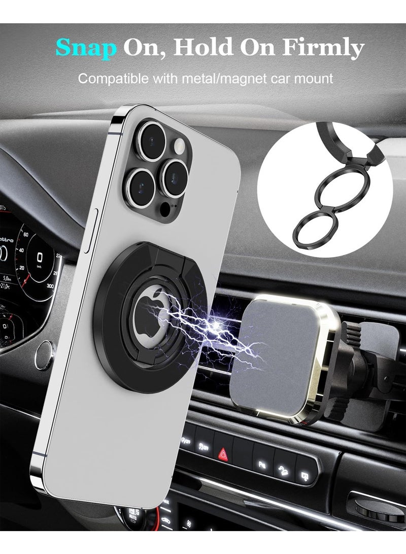 تشابي لاين  قبضة الهاتف المغناطيسية CHAPPELINE ST32 لخاصية MagSafe، حامل هاتف دائري مغناطيسي مزدوج الجوانب مع إمكانية ضبط قبضة الأصابع للهاتف، متوافق مع ملحقات MagSafe - أسود - Image 4