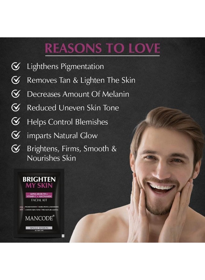 MAN CODE Mancode Brighten My Skin Facial Kit For Men - 58 G | Salon-Like Glowing Skin In 6 Easy Steps | Improves Skin Texture | Instant Glow | Suitable For All Skin Types  - Image 4