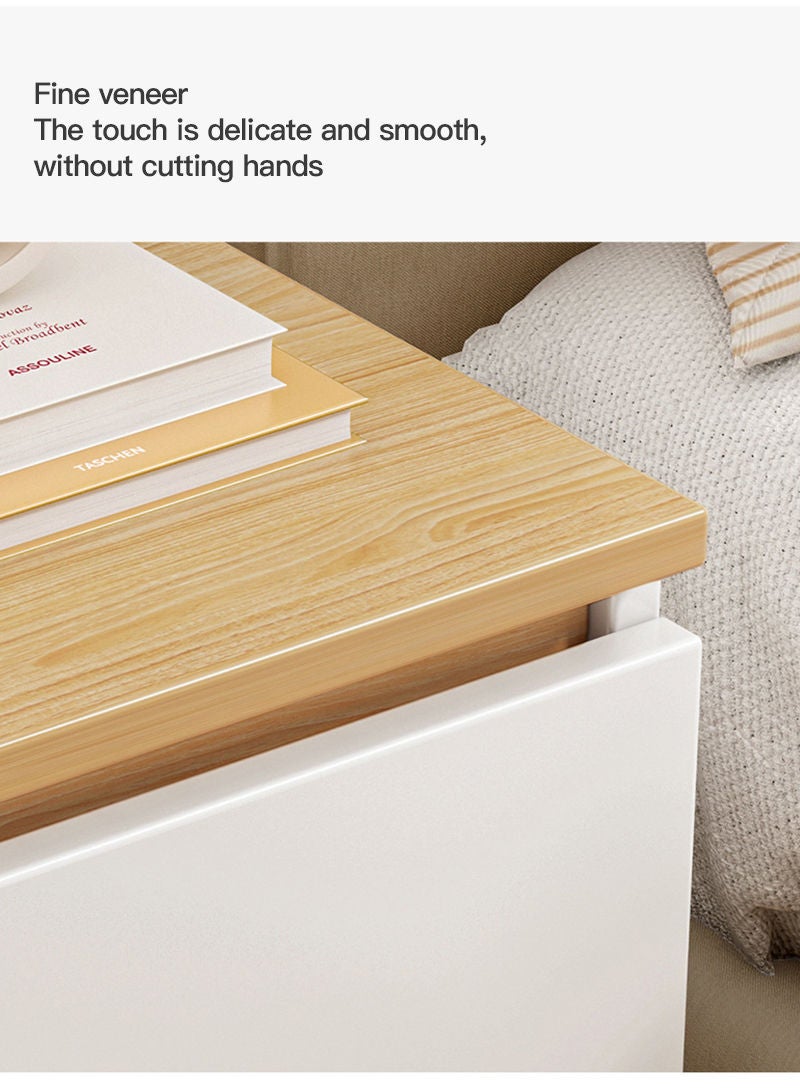 Sharpdo طاولات جانبية من شاربدو بسيطة وحديثة لغرفة النوم بجانب السرير، مصنوعة من الخشب الصلب، بسيطة ومتعددة الوظائف، وخفيفة الوزن، وخزانة صغيرة بجانب السرير - Image 5