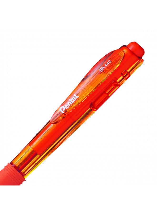 Pentel WOW! Retractable Ballpoint Pens, Medium Line, Orange Ink, Box of 12 (BK440-F) - Image 4