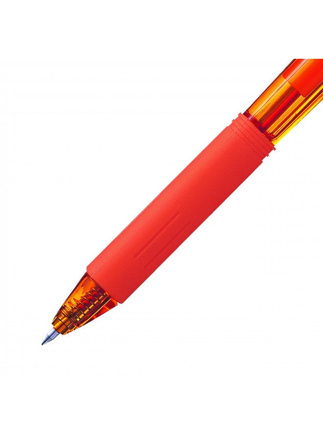 Pentel WOW! Retractable Ballpoint Pens, Medium Line, Orange Ink, Box of 12 (BK440-F) - Image 3
